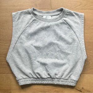 TopShop Women’s Grey Muscle Tee Crop Top - Small/Medium